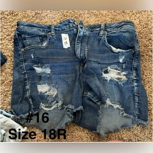 American Eagle Outfitters Blue Distressed Women Shorts
